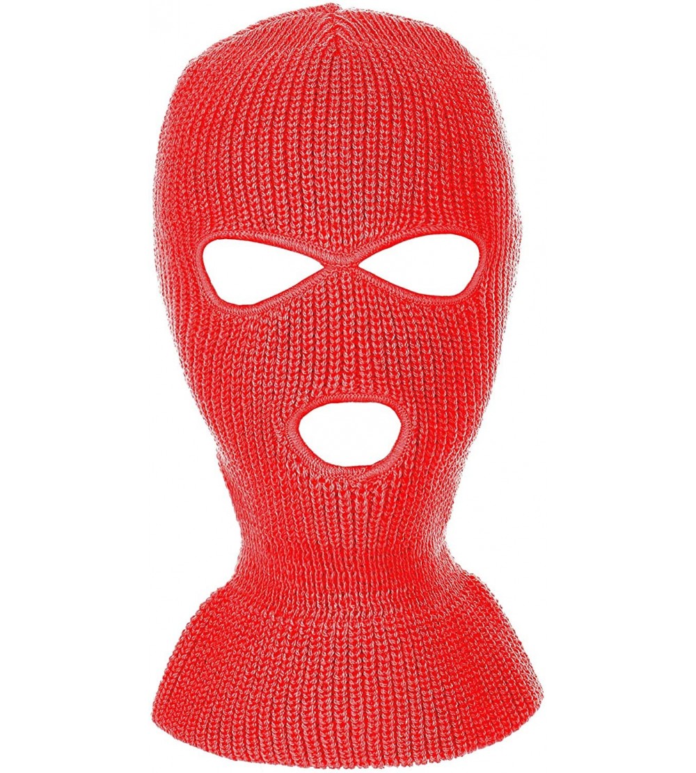 Balaclavas Ski Mask for Cycling & Sports Motorcycle Neck Warmer Beanie Winter Balaclava Cold Weather Face Mask - 3 Holes Red ...