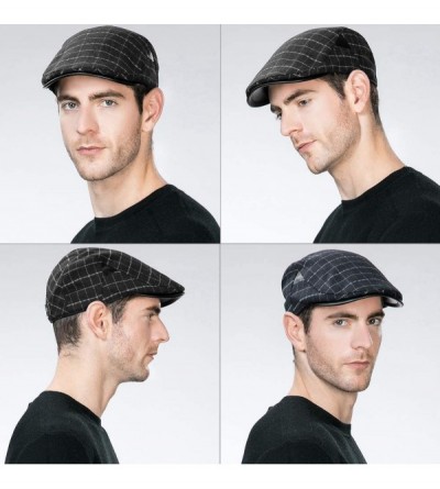 Newsboy Caps Wool Newsboy Cap Earflap Trapper Hat Winter Warm Lined Fashion Unisex 56-60CM - 99085_black - CW18L96HNOI $12.16