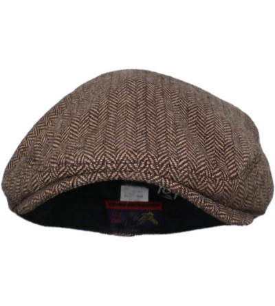 Newsboy Caps Street Easy Herringbone Driving Cap with Quilted Lining - Brown and Tan - CW121L9W65R $15.71