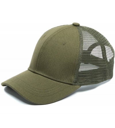 Baseball Caps Ponycap Messy High Bun Ponytail Baseball Hat Unisex Adjustable Glitter Trucker Hat - Army Green - CK18EEKUDO0 $...
