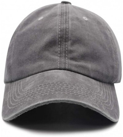 Baseball Caps Ponytail Unconstructed Washed Dad Hat Messy High Bun Ponycaps Plain Baseball Cap - Normal Grey - CY18Q6XOTDM $1...