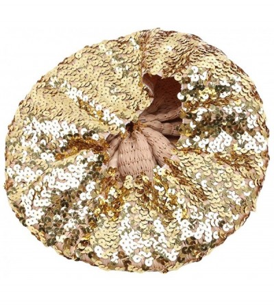Berets Iumer Sequins Beret Hat Women Sparkly Beanie Cap Dancing Club Party Decor-Gold (Figure 8) - CB18OTZWG6U $16.55