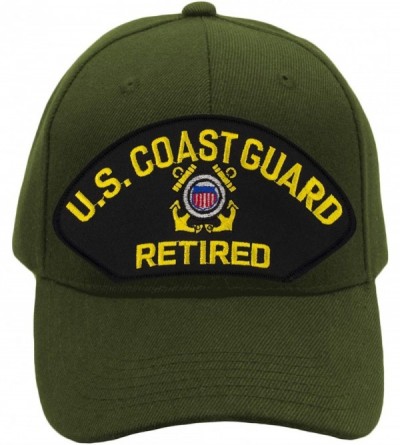 Baseball Caps US Coast Guard Retired Hat/Ballcap Adjustable One Size Fits Most - Olive Green - C218NMZ2ILS $44.07
