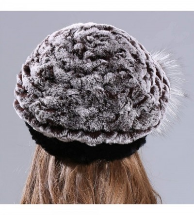Berets Winter Berets for Womens Rex Rabbit Beanies Knitted Cashmere Hats Multicolour - Coffee - CA18HCRRCLL $14.48