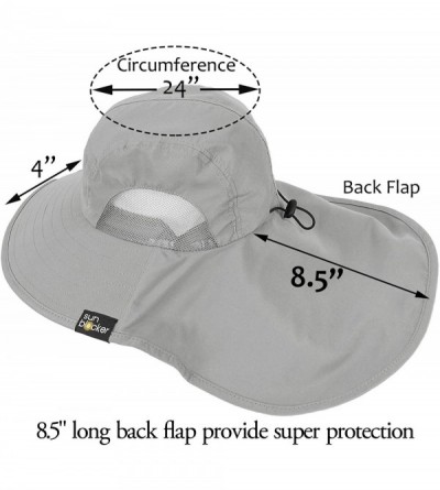 Sun Hats Safari Sun Hats for Women Fishing Hiking Cap with Neck Flap Wide Brim Hat - 1 Grey - CH1809OLWWQ $18.17