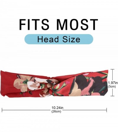 Headbands Headbands for Women 6 Pack- Cute Floral Cross Headwrap for Yoga Gym Workout - Colorful - CS18U33ONXD $13.16