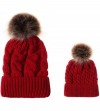 Skullies & Beanies 2PCS Parent-Child Hat Warmer- Mommy and Me Cable Knit Winter Warm Hat Beanie - Red - CI18KLQI988 $27.99
