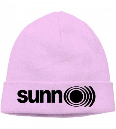 Skullies & Beanies Mens & Womens Sunn O))) Logo Skull Beanie Hats Winter Knitted Caps Soft Warm Ski Hat Gray - Pink - CU18KZY...