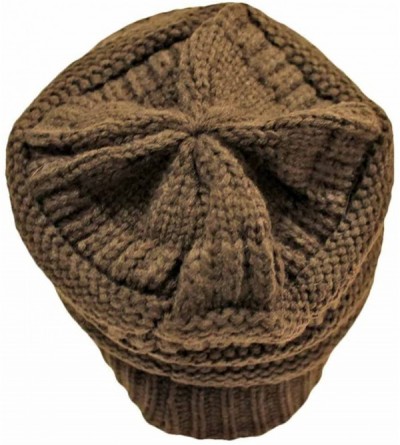 Skullies & Beanies Thick Soft Knit Oversized Beanie Cap Hat - Brown - C811MU0S5LB $9.61