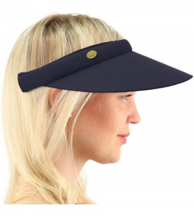 Sun Hats UPF UV Sun Protection Wide 100% Cotton Brim Clip Visor Beach Golf Cap Hat XS - Navy - CN182KNGYZE $11.83
