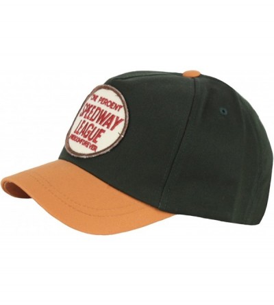 Baseball Caps New Speed Way League Patch Short Bill Design Ball Cap Baseball Hat Truckers - Green - C7182052YA5 $34.28