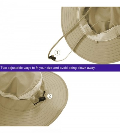 Sun Hats Mens Outdoor Sun Protection Wide Brim Bucket Sun hat fishmen Cap with Neck Face Flap - Khaki - CA18DRLE42H $15.22