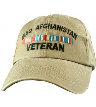 Baseball Caps Iraq Afghanistan Veteran Khaki Military Baseball Cap - CM11FVE1D7V $30.03