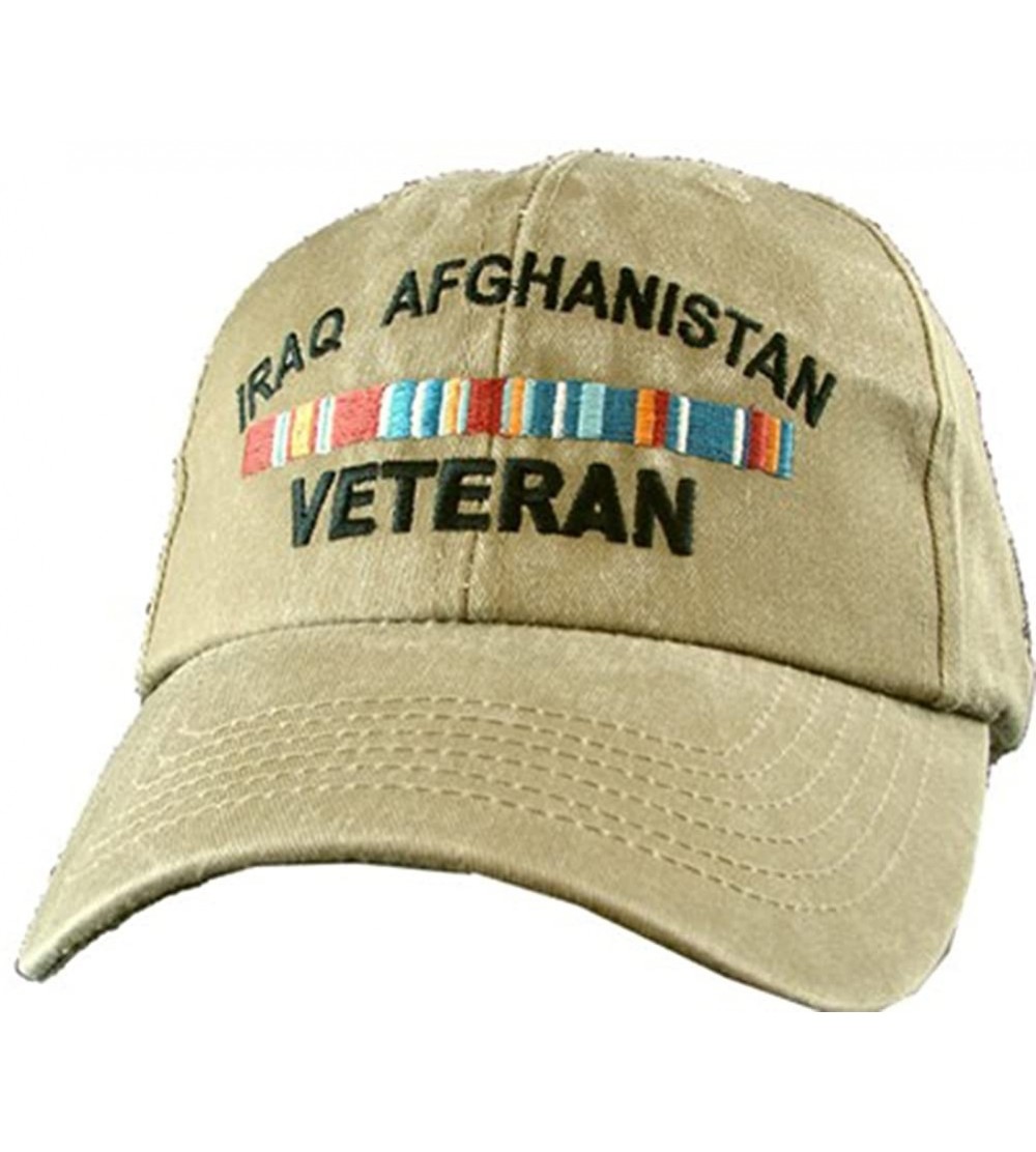 Baseball Caps Iraq Afghanistan Veteran Khaki Military Baseball Cap - CM11FVE1D7V $18.10