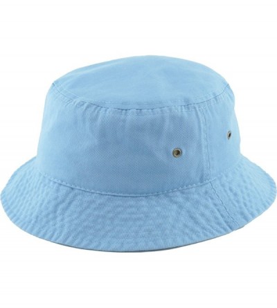 Bucket Hats Unisex Washed Cotton Bucket Hat Summer Outdoor Cap - (1. Bucket Classic) Sky Blue - CL18HZANQN0 $11.59