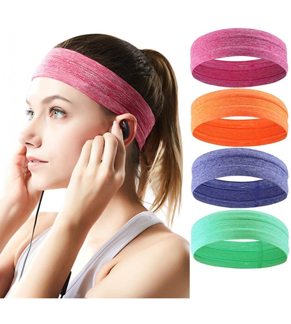 Headbands Headbands Silicone Stretchy Running Exercise - Rose- Orange- Violet- Green - CU18DYZGGXL $10.62