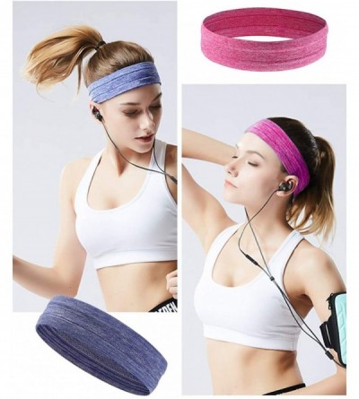 Headbands Headbands Silicone Stretchy Running Exercise - Rose- Orange- Violet- Green - CU18DYZGGXL $10.62