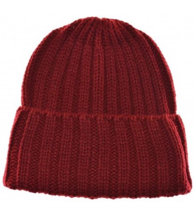 Skullies & Beanies Men's Cuffed Beanie Knit Winter Cable Hat Burgundy - CR1297QOSL1 $8.65