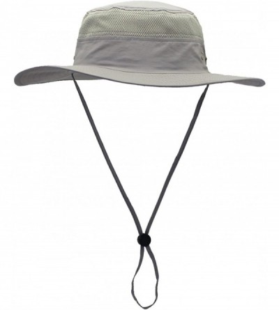 Sun Hats Outdoor Mesh Sun Hat Wide Brim Sun Protection Hat Fishing Hiking Hat - 1-light Gray - CR12EQGGBCB $18.72