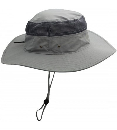 Sun Hats Outdoor Mesh Sun Hat Wide Brim Sun Protection Hat Fishing Hiking Hat - 1-light Gray - CR12EQGGBCB $18.72