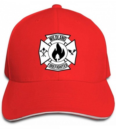 Baseball Caps Wildland Firefighter Maltese Cross Unisex Hats Trucker Hats Dad Baseball Hats Driver Cap - Red - CH18X6I930H $1...
