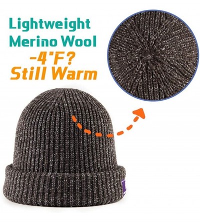Skullies & Beanies Winter Kint Hat Wool Watch Cap Fur Skull Beanie Cold Weather Warm Hats for Men and Women - Ae Gray - C818K...