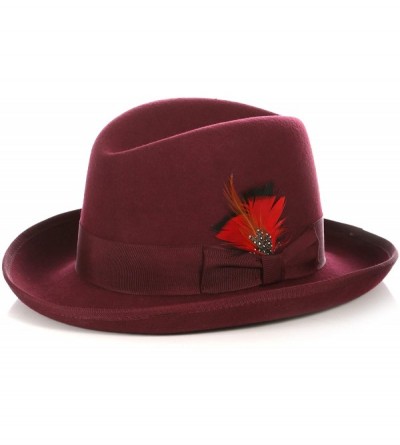 Fedoras Premium Godfather Hat - Burgundy - CE12BPOUJAV $68.78