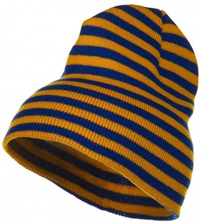 Skullies & Beanies Trendy Striped Beanie - Royal Yellow - CK1156XIB2R $13.64