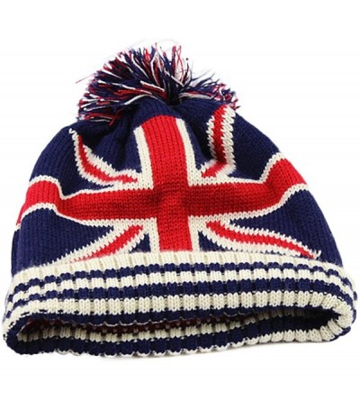 Skullies & Beanies Women Men Crochet Knitted Ball Stripe Stars Winter Warm Beanie Hat Ski Cap - British Flag - CW12N9KXVBI $1...