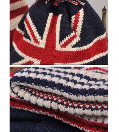 Skullies & Beanies Women Men Crochet Knitted Ball Stripe Stars Winter Warm Beanie Hat Ski Cap - British Flag - CW12N9KXVBI $1...