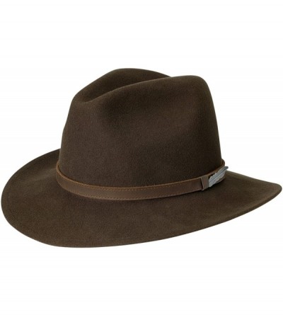 Fedoras Men's Crushable Wool Navy Hat - Bc2036-Navy - Fall Brown - CE11LBHMNFX $90.72