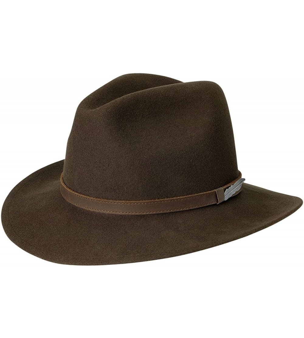 Fedoras Men's Crushable Wool Navy Hat - Bc2036-Navy - Fall Brown - CE11LBHMNFX $47.17