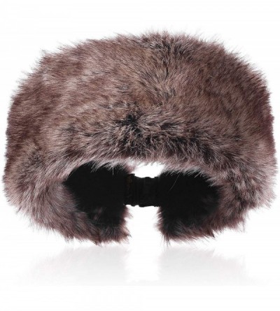 Cold Weather Headbands Faux Fur Winter Headband-Womens Fashionable Ski Hat Ear Warmer Headwrap with Elastic - Coffee - CO18L4...