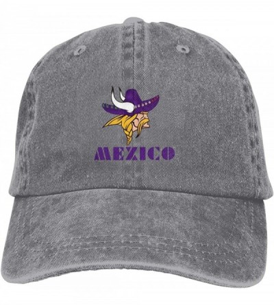 Baseball Caps Minnesota Vikings Baseball Cap Denim Cotton Classic Adjustable Hat-Gray - Gray - CZ18Z98WHTQ $12.18