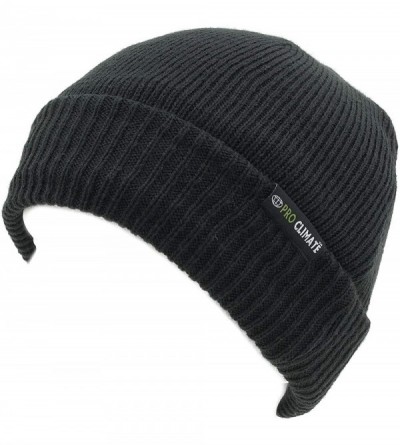 Skullies & Beanies Adults Pro Climate Waterproof and Windproof Thinsulate Beanie Hat - Black - C91897T7TQD $23.54