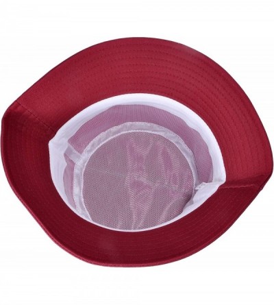 Bucket Hats Unisex Fashion Embroidered Bucket Hat Summer Fisherman Cap for Men Women - Cherry Red - CC18WG06XUM $9.85