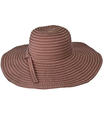 Sun Hats hat.a.Girl Packable Crushable Striped Travel Hat- 5.5" Brim- HS241 - Brown - CI112HJJP0F $17.05