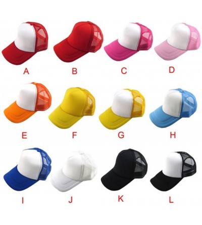 Baseball Caps Baseball Hat- 2017 Summer 12 Color Unisex Casual Hat Solid Baseball Cap Trucker Mesh Adjustable Hat - G - CO17X...