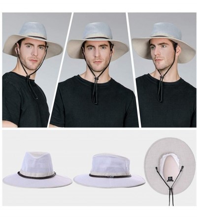 Sun Hats Packable Unisex Fishing Sun Hat Outdoor Safari Panama SPF 50 Travel for Men Women 56-61cm - Beige_99069 - CY18E4TML5...
