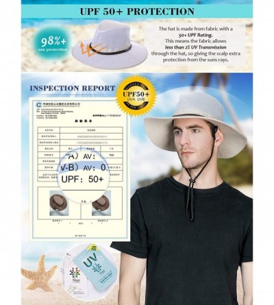 Sun Hats Packable Unisex Fishing Sun Hat Outdoor Safari Panama SPF 50 Travel for Men Women 56-61cm - Beige_99069 - CY18E4TML5...