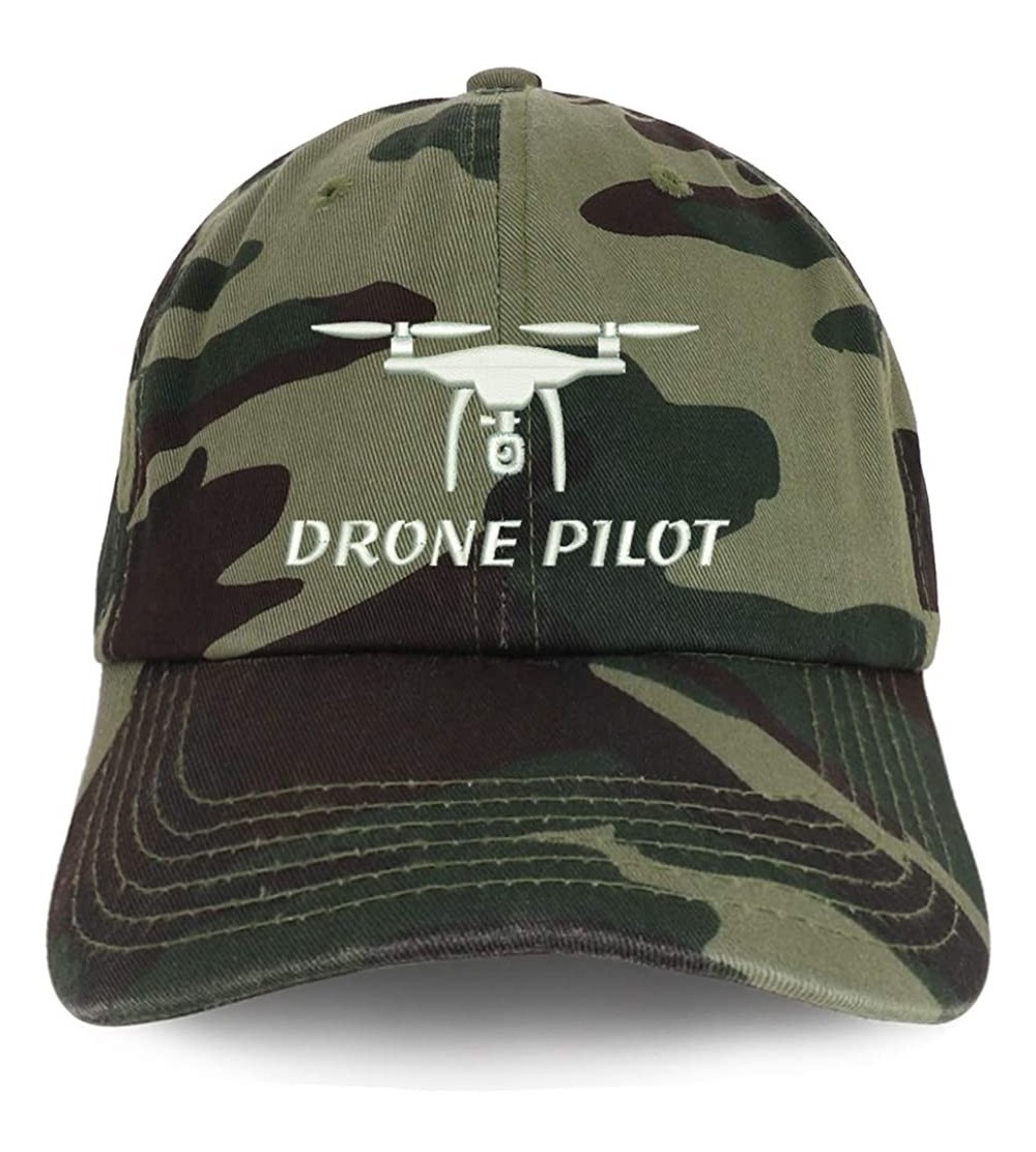 Baseball Caps Drone Pilot Embroidered Soft Crown 100% Brushed Cotton Cap - Camo - CX18RZYOH9A $21.92