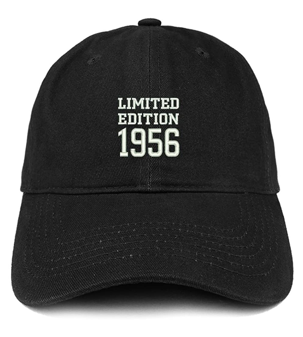 Baseball Caps Limited Edition 1956 Embroidered Birthday Gift Brushed Cotton Cap - Black - C218CO50Y7K $20.83