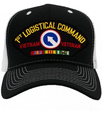Baseball Caps 1st Logistical Command - Vietnam Hat/Ballcap Adjustable One Size Fits Most - Mesh-back Black & White - CM18OQX8...