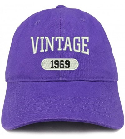 Baseball Caps Vintage 1969 Embroidered 51st Birthday Relaxed Fitting Cotton Cap - Purple - CO180ZK7GNR $13.24