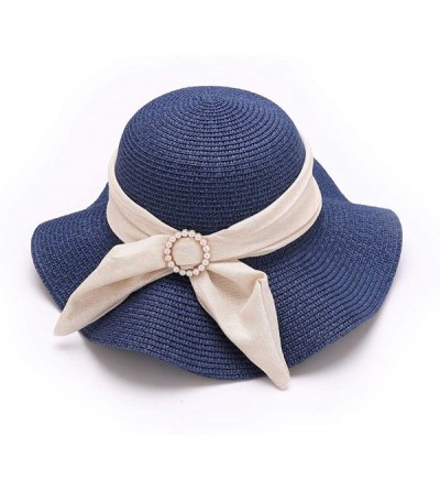 Sun Hats Packable Sun Hats for Women with UV Protection Stylish Floppy Travel Hat - Z-navy - CM19839T9M8 $20.96