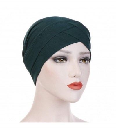 Skullies & Beanies Muslim Ruffle Fashion Headbands - Green - CM18TKS9KQ5 $7.32