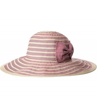 Sun Hats Women's Washed Paper and Ribbom Sunbrim Packable Hat with Bow - Blush - CJ126ATCEC7 $26.76