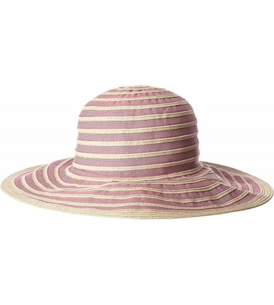 Sun Hats Women's Washed Paper and Ribbom Sunbrim Packable Hat with Bow - Blush - CJ126ATCEC7 $64.22