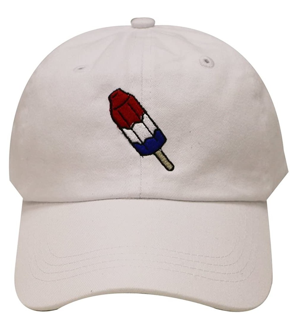 Baseball Caps Firecrackers Ice Cream Cotton Dad Caps - White - CW12L9P53OJ $15.19
