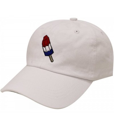 Baseball Caps Firecrackers Ice Cream Cotton Dad Caps - White - CW12L9P53OJ $15.19